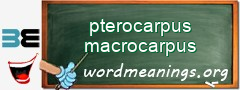 WordMeaning blackboard for pterocarpus macrocarpus